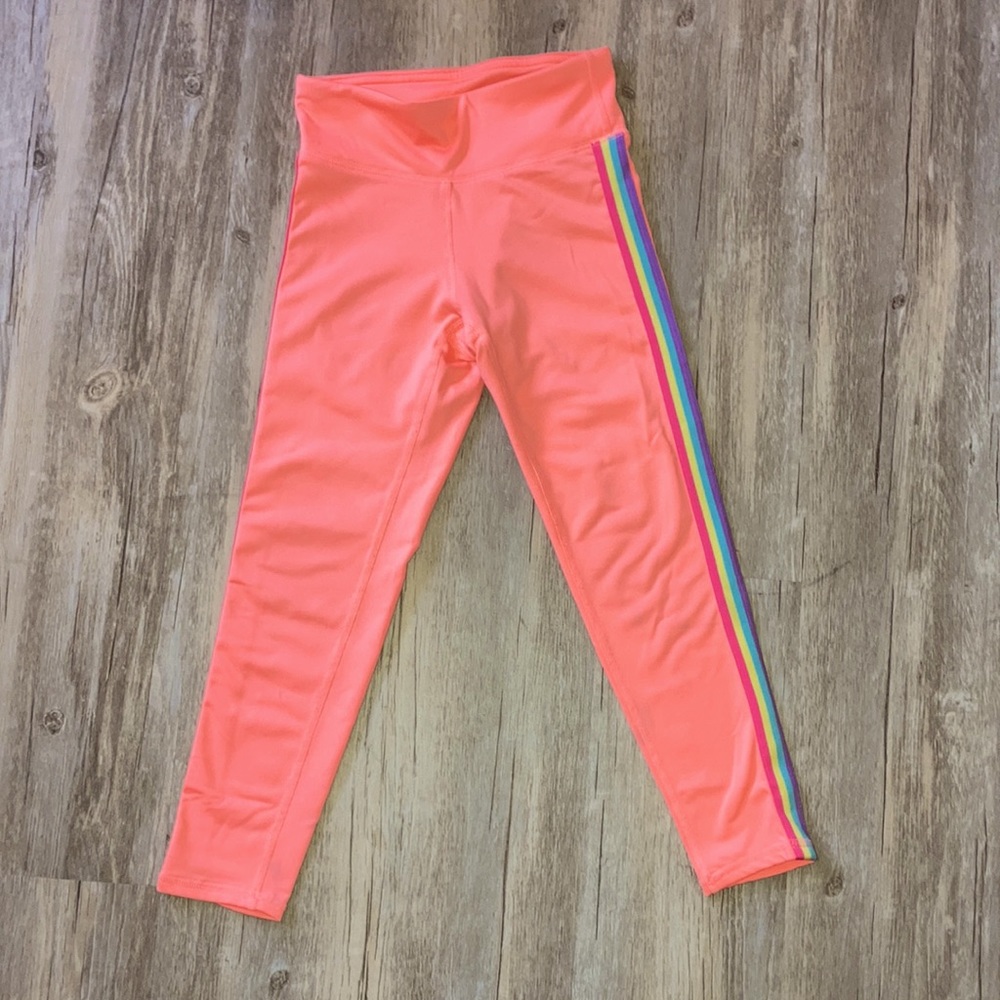 GAP athletic pants/leggings with side rainbow stripe